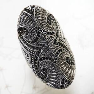 925 Sterling Silver Maori Tribal Ring Size 7 Statement Antiqued Boho NWT
